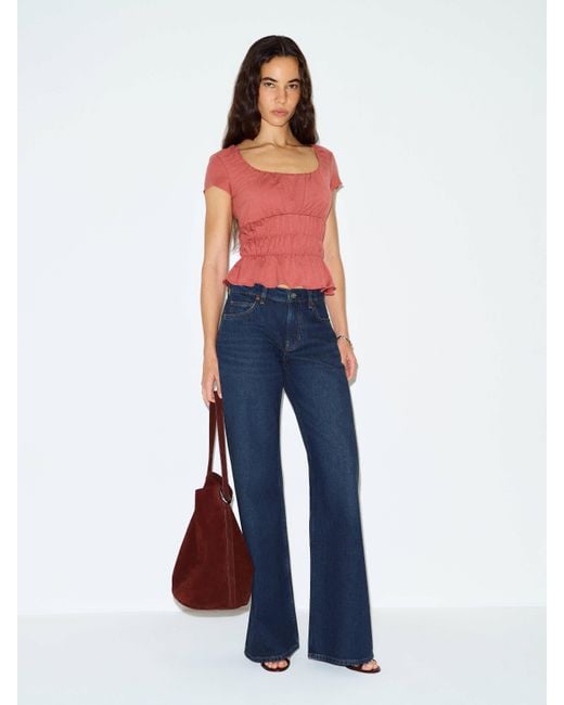 Reformation Blue Milena Knit Top