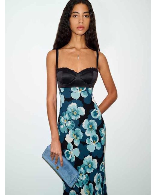 Reformation Blue Breanne Dress Lace 0