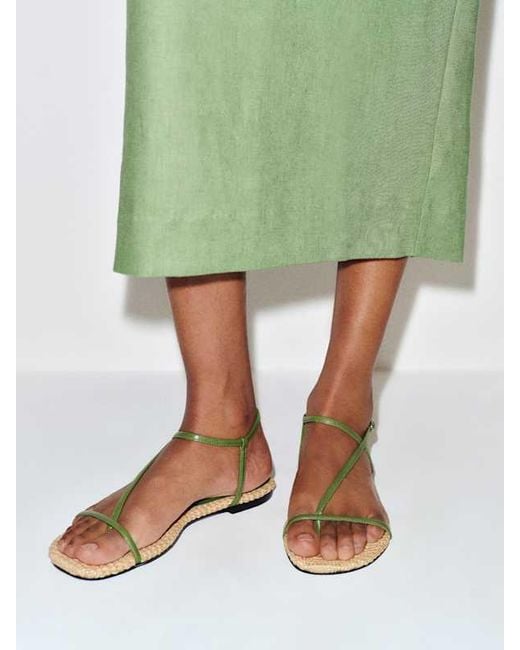 Reformation White Pina Flat Sandal