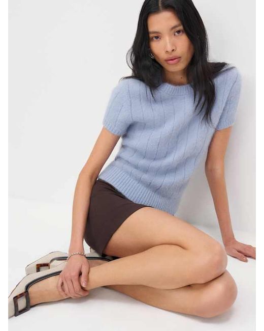 Reformation White Darcy Cashmere T-Shirt