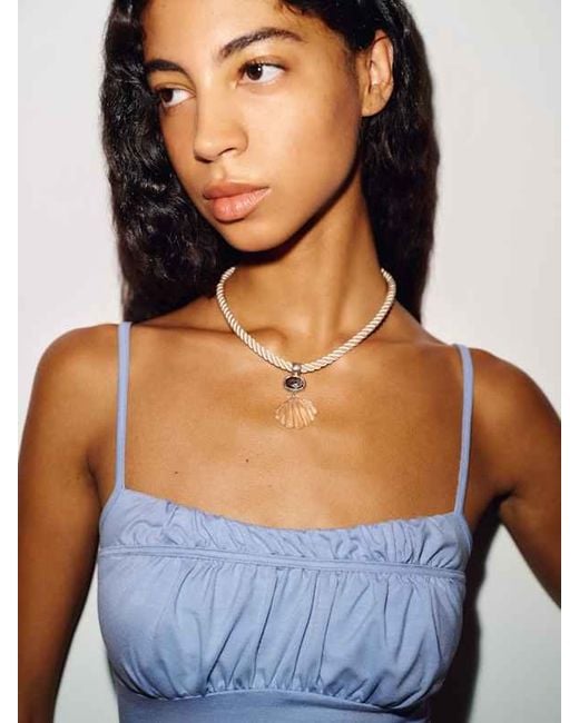 Reformation Blue Neela Knit Top