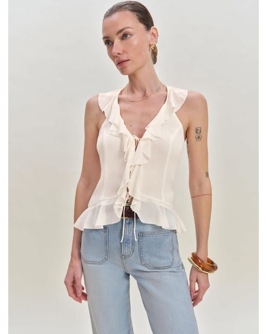 Reformation Blue Paulette Top 8