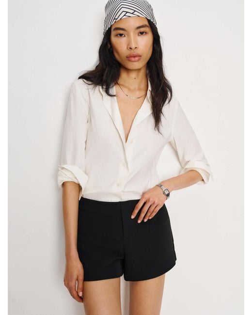 Reformation White Vida Low Rise Short