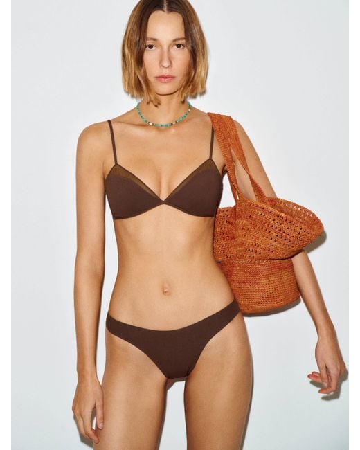 Reformation Brown Bare Bikini Top