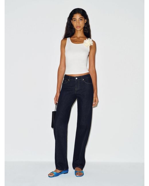 Reformation Blue Charlee Low Rise Straight Leg Jeans Denim