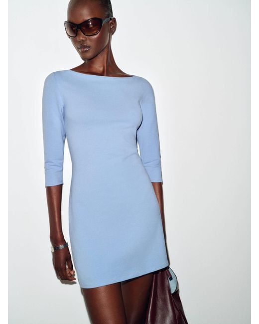 Reformation Blue Marceline Knit Dress
