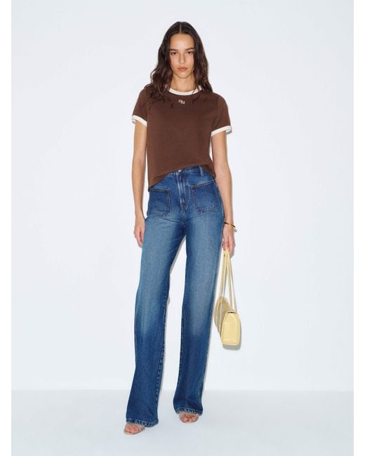 Reformation Blue Classic Crew T-Shirt