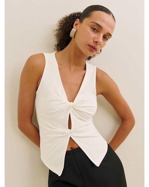 Reformation Black Tefi Knit Top