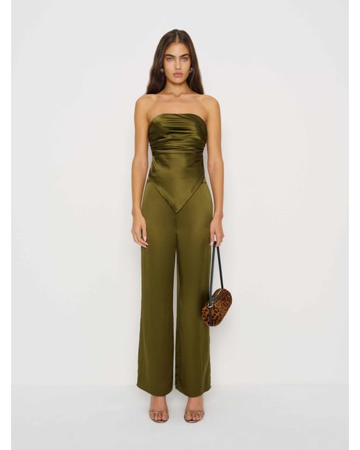 Reformation Green Marisol Silk Two Piece