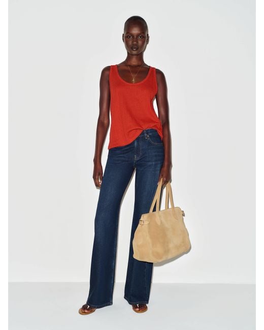 Reformation Red Eva Pointelle Knit Top