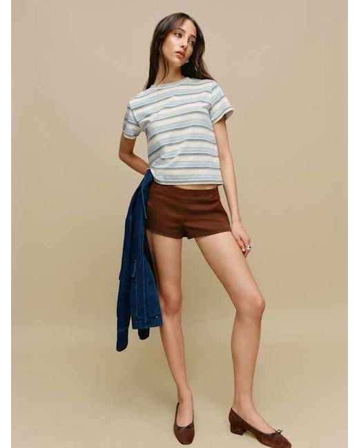 Reformation Blue Rowan Crew Tee
