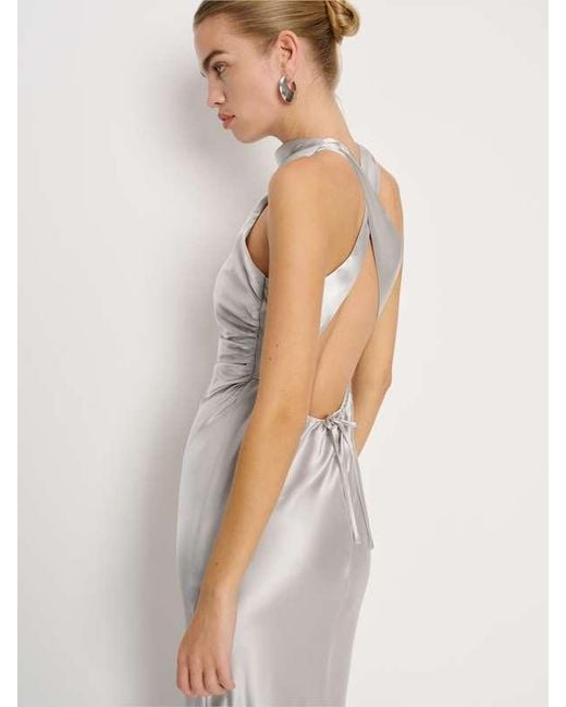Reformation White Anaiis Silk Dress