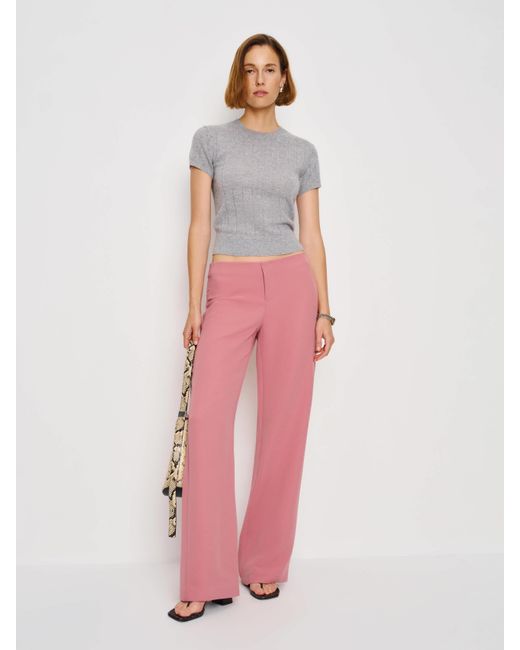 Reformation Pink Petites Vida Low Rise Pant