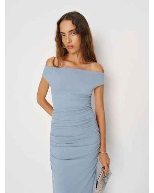 Reformation Women's Blue Miller Knit Dress - radharamanexports.com