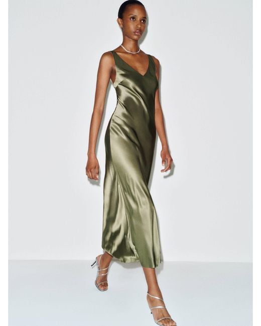 Reformation Green Allison Silk Dress