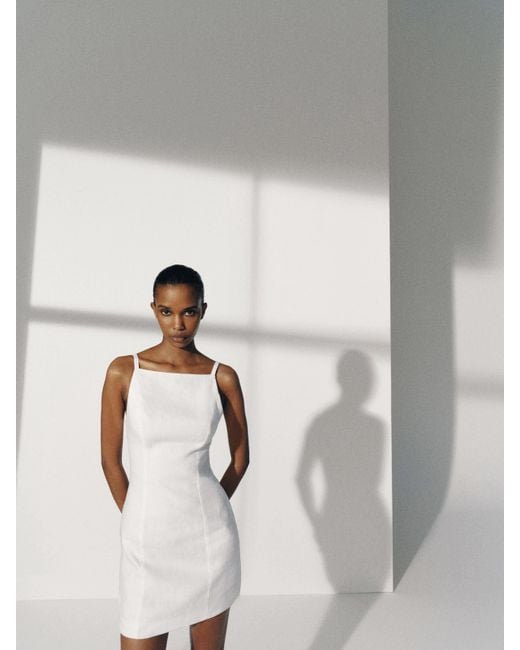 Reformation White Mora Linen Dress