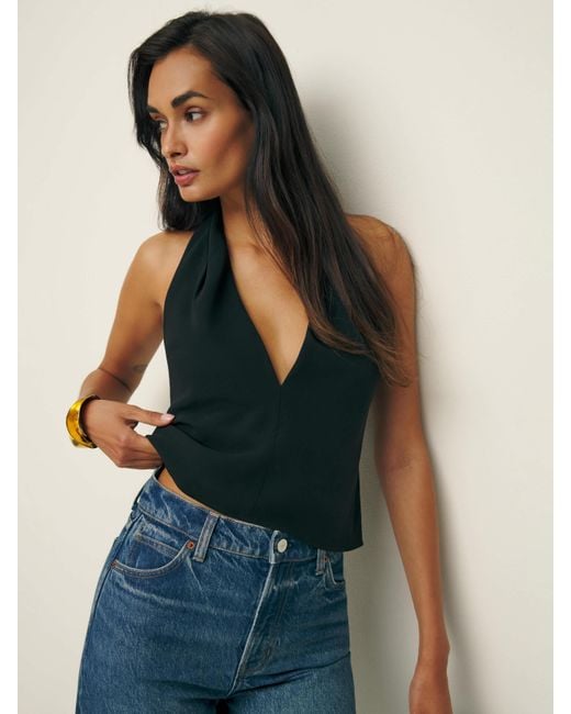 Reformation Blue Kyra Top