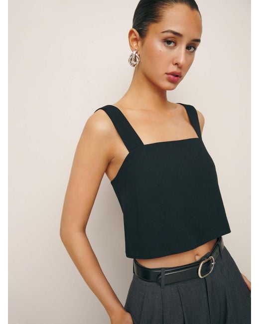 Reformation Black Lorin Top