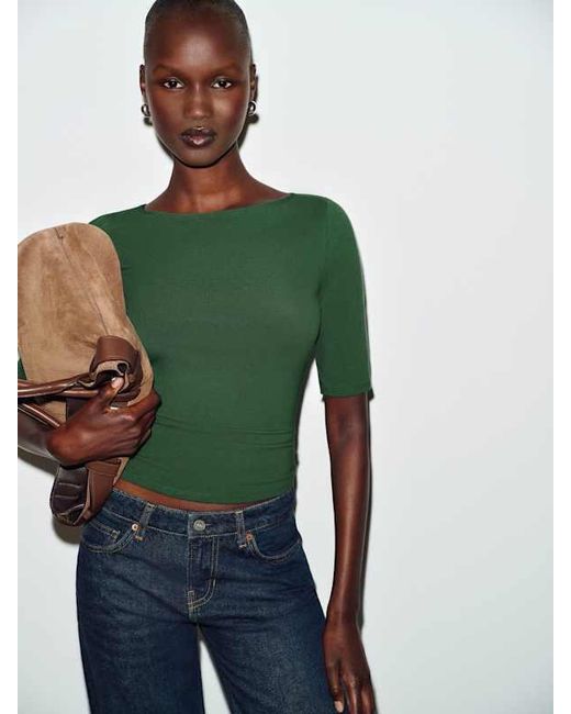 Reformation Santino Knit Top Evergreen