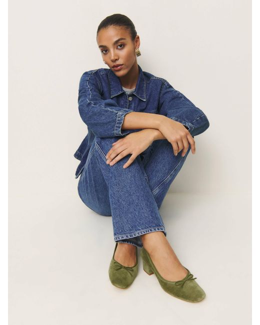 Reformation Blue Terry Ballet Pump