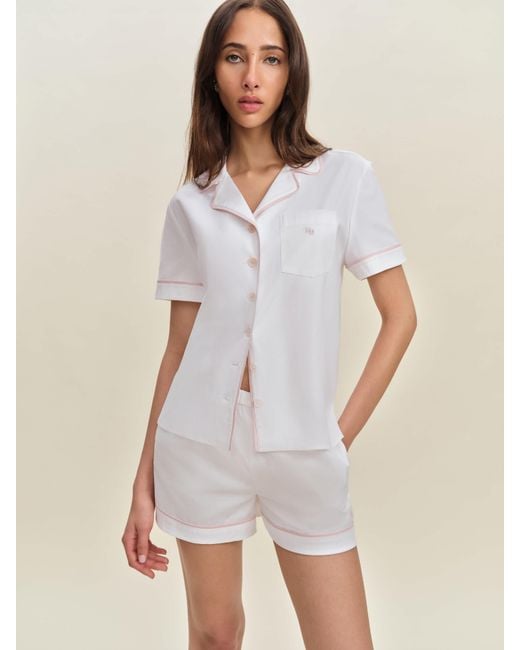 Reformation White Blair Pajama Set