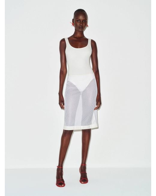 Reformation White Vintage Miu Miu Mesh Skirt