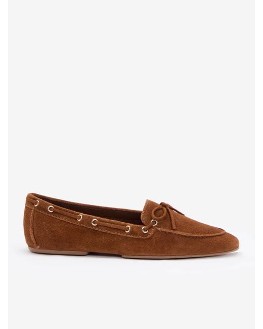 Reformation Brown Suede Slip-On Boat Loafers