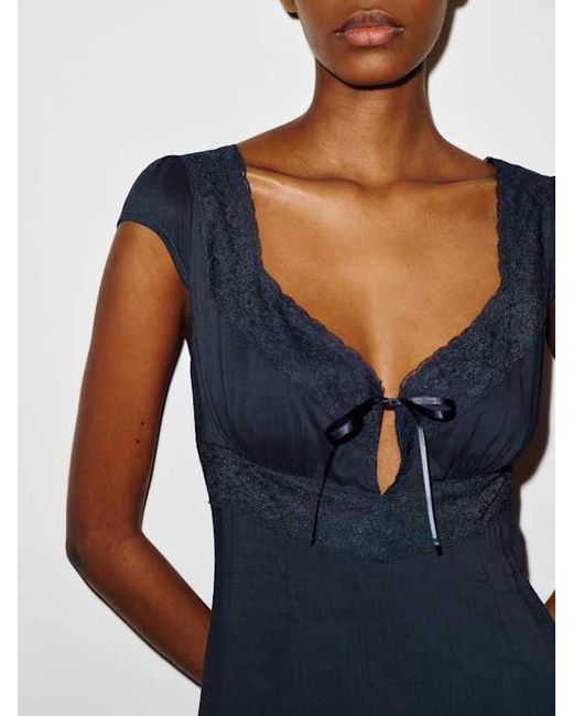 Reformation Blue Azelie Dress Lace