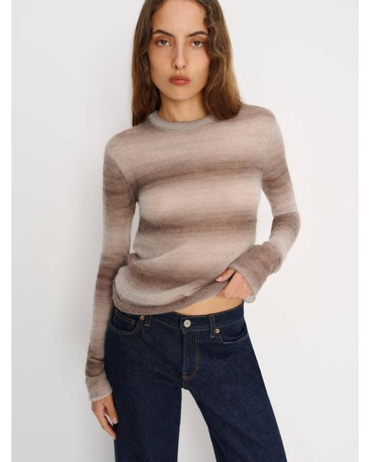 Reformation Blue Alice Sheer Alpaca Crew Sweater
