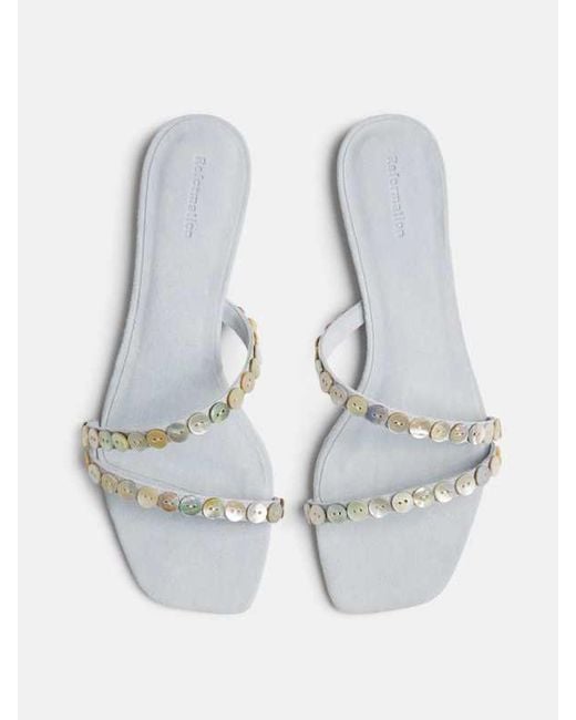 Reformation Blue Shoshana Flat Sandal 6