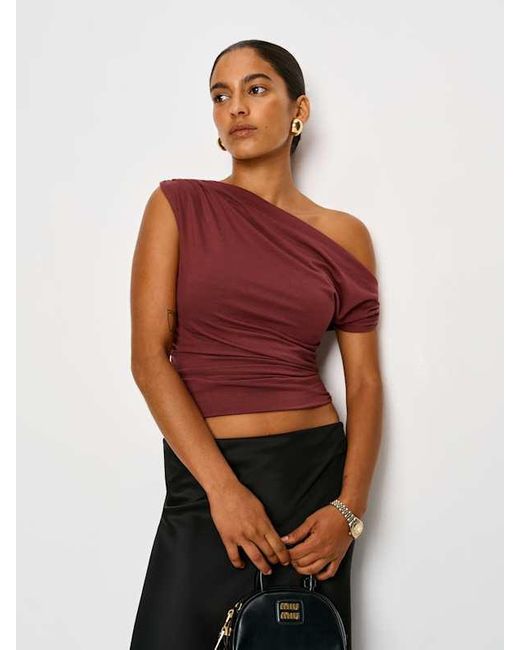 Reformation Red Belle Knit Top