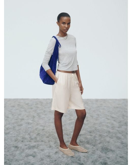 Reformation White Sandy Satin Short