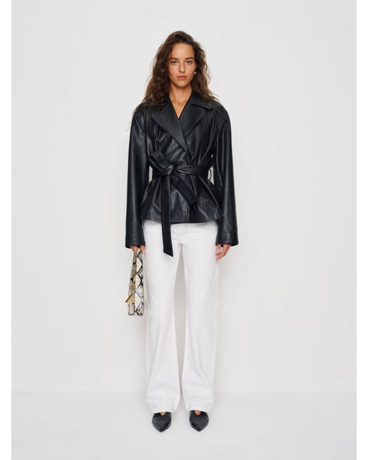 Reformation White Veda Jaden Cropped Trench Coat