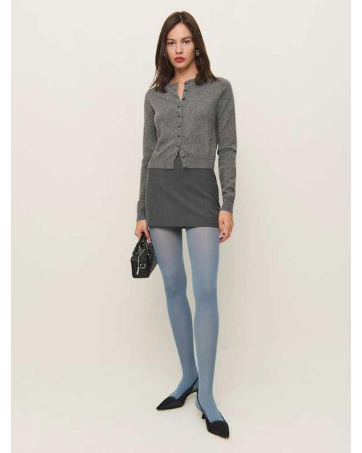 Reformation Gray Swedish Stockings Svea Sheer Tights Dusty