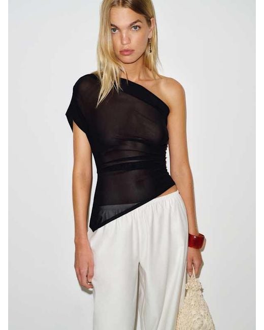 Reformation White Adora Knit Top