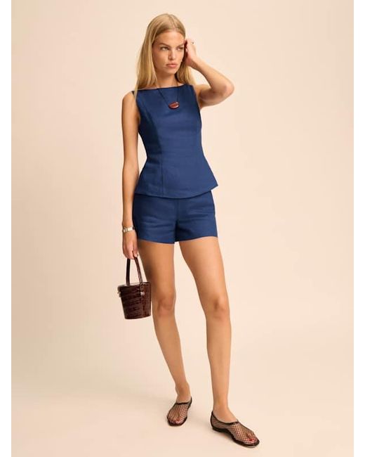 Reformation Blue Eliana Two Piece French 10
