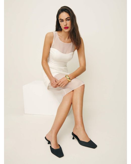 Reformation Natural Daniela Kitten Mule Satin 7