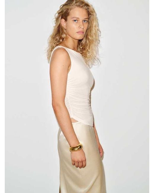 Reformation White Piper Knit Top
