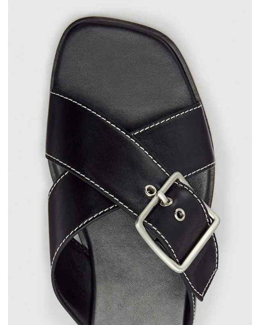 Reformation White Etta Flat Sandal Leather