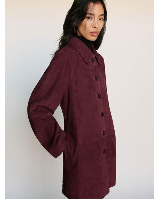 Reformation Red Veda Celine Jacket Leather