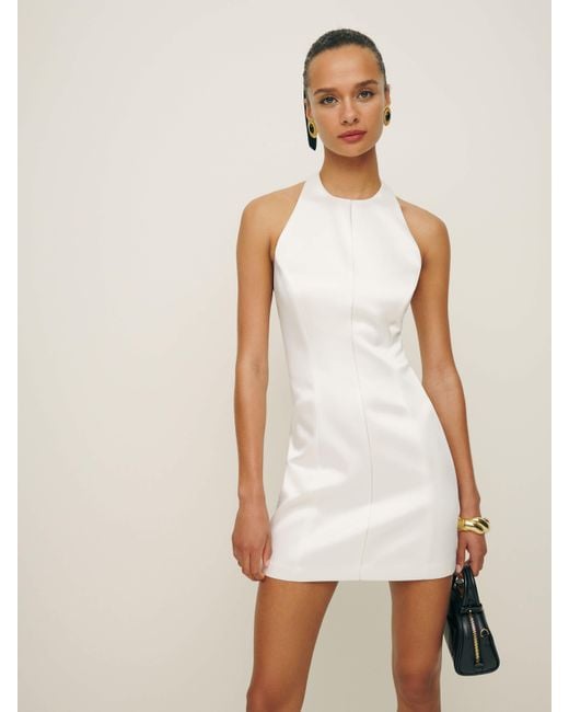 Reformation Natural Anakin Satin Dress 10