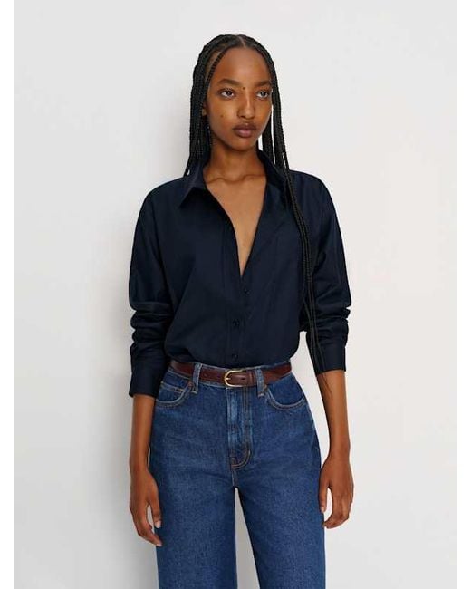 Reformation Blue Eli Oversized Shirt