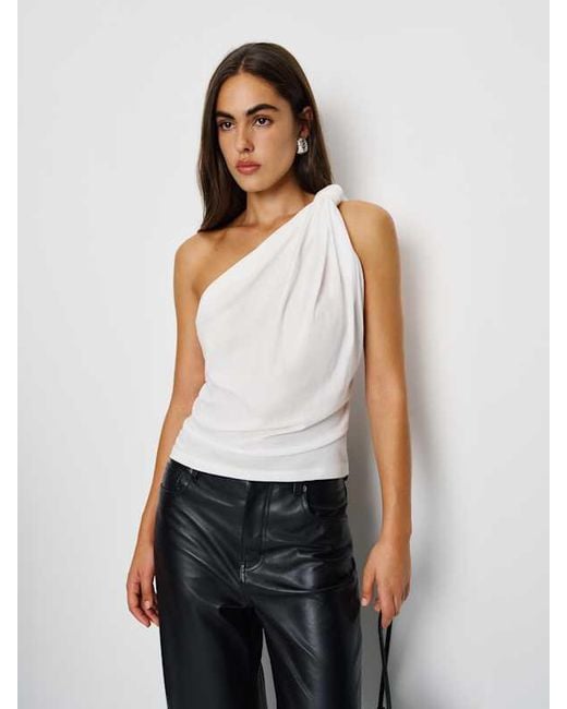 Reformation White Harvey Knit Top