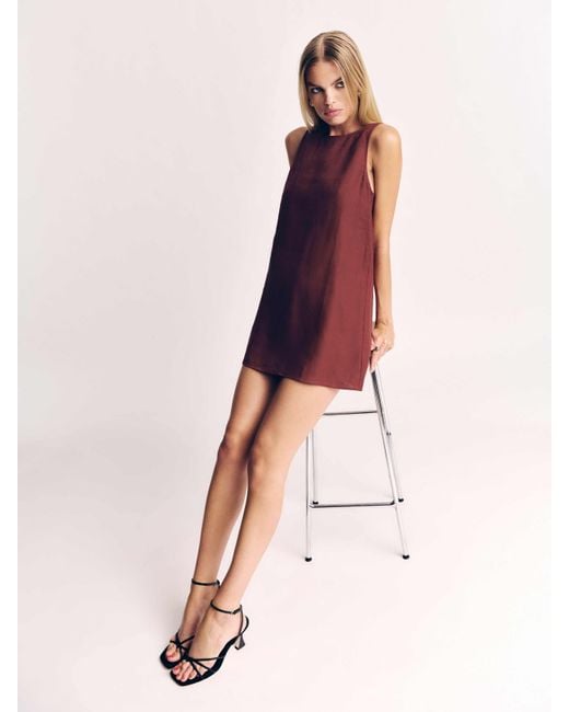 Reformation Jessi Linen Dress in Red | Lyst UK