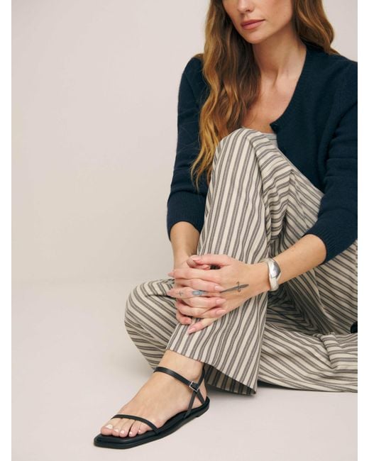 Reformation Gray Lake Flat Sandal Leather 5