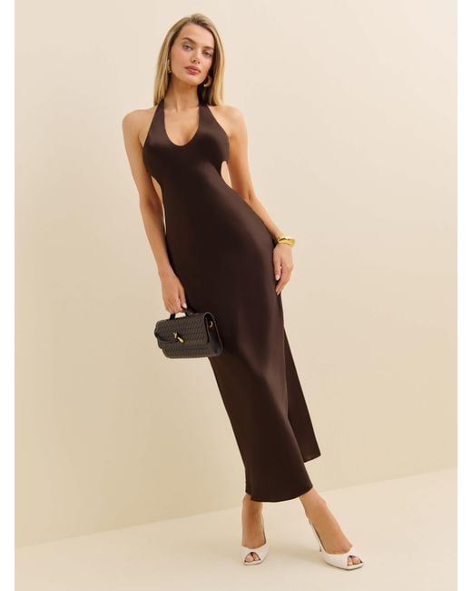 Reformation Cacio Silk Dress in Natural | Lyst