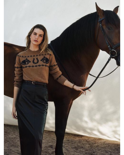Reformation Black Alexandria Cashmere Horse Sweater