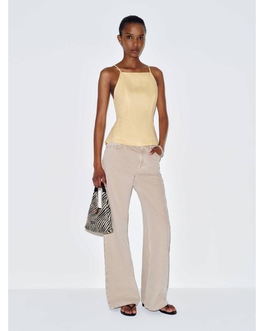 Reformation Natural Finley Linen Top 0