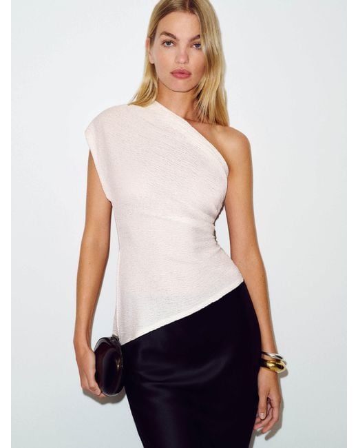 Reformation White Adora Knit Top