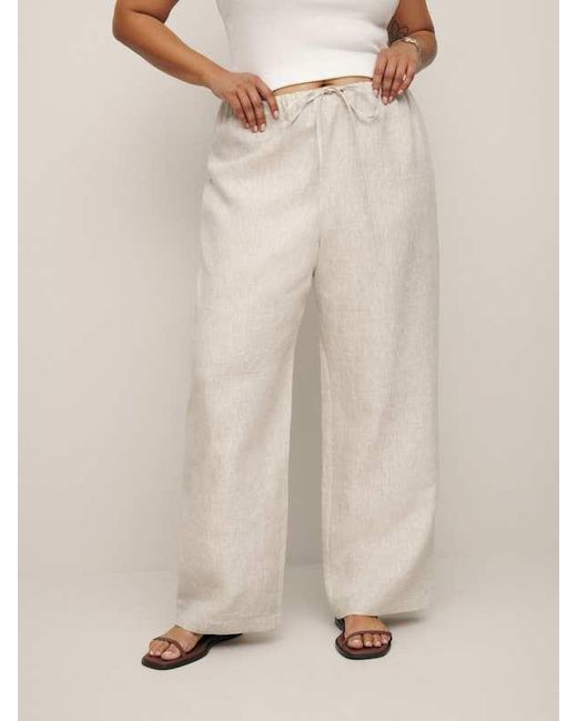 Reformation Natural Olina Linen Pant Es